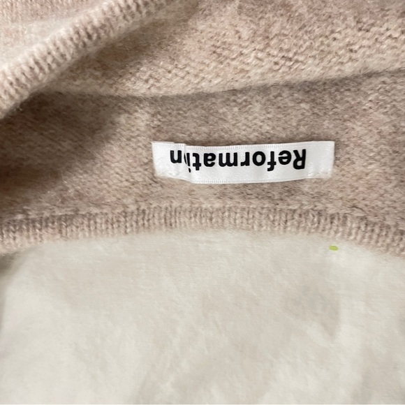 REFORMATION Varenne 100% recycled cashmere scoop neck cropped tank top - beige - Picture 4 of 8